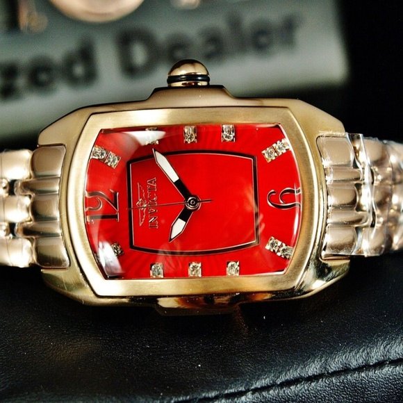 Mother of Pearl Red Diamond Ladies Watch